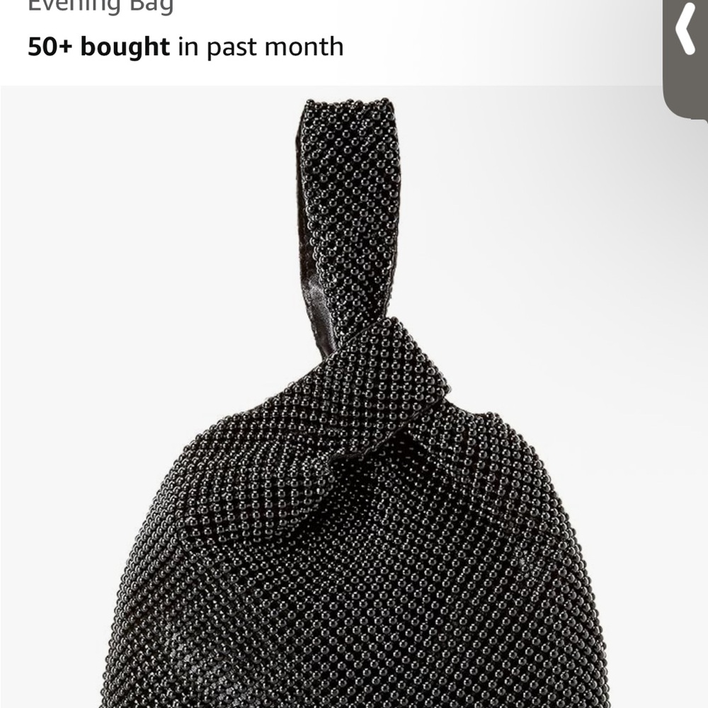 Jessica McClintock Women Logan Black Beaded Evening Knot Bag NWT